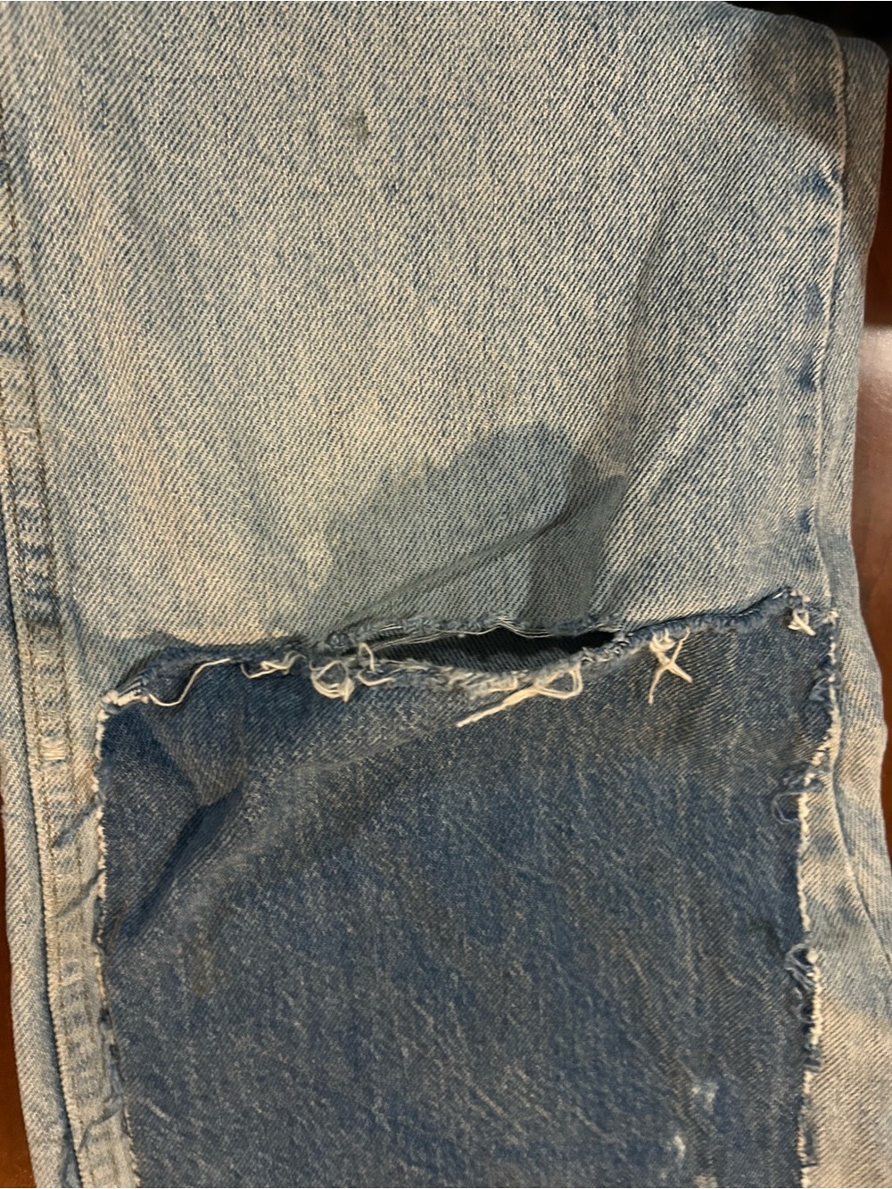 Wrangler Light Blue Denim Jeans with custom patch work - Picture 5 of 7